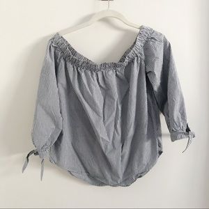 Stripe off the shoulder top